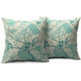 thumbnail image 2 of Vintage Floral Bird Pillow Covers 18x18 Inch Set of 2 Aqua Flowers Leaves Decorative Throw Pillows for Couch Chinoiserie Square Pillow Cases Home Decor for Sofa Bed Porch Living Room Outdoor, 2 of 6