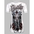 thumbnail image 4 of Rebel Saint By Affliction Women's T-shirt Morticia, 4 of 13