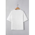 thumbnail image 6 of Women's White Star Layered Patched Graphic Drop Shoulder Tee - Casual Loose Fit | [ZhiHiMeRi] | (US 12-14)L, 6 of 11