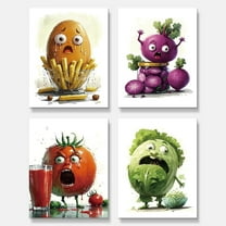 Funny Kitchen Canvas Art Wall Prints Kitchen Canvas Wall Decor Vintage Vegetable Painting Picture for Modern Home Dining Room Kitchen Dining Room Wall Decor Unframed 8x10 inch