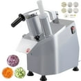 thumbnail image 3 of 550W 1600 RPM Commercial Electric Vegetable Slicer, 110V Stainless Steel Food Processor with 6 Detachable Blades (3mm/4mm/7mm Shred, 2mm/4mm Slice) & Dual Feeding Holes, 3 of 7