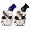 thumbnail image 2 of 1 juego de accesorios de afeitado, cepillo para limpiar barba, cuenco para mezclar, soporte de cepillo de metal para hombres (cerdas de nailon), 2 of 5
