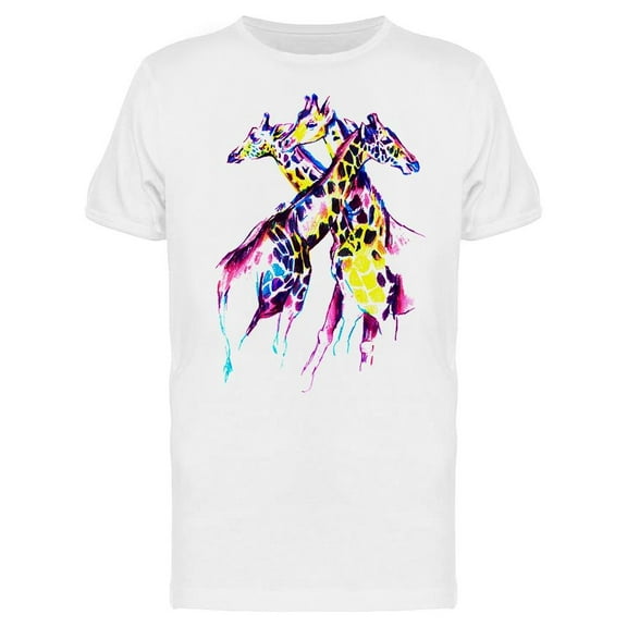 Colorful Giraffes T-Shirt Men -Image by Shutterstock, Male Large