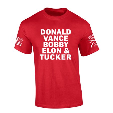 Trenz Shirt Company Donald Vance Bobby Elon & Tucker 2024 Short Sleeve T-shirt-Red-4xl