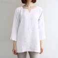 thumbnail image 2 of JINMGG Fall Long Sleeve Shirts for Women Womens Spring and Summer V-Neck Long Sleeve Solid Loose Casual Cotton White XXL, 2 of 6