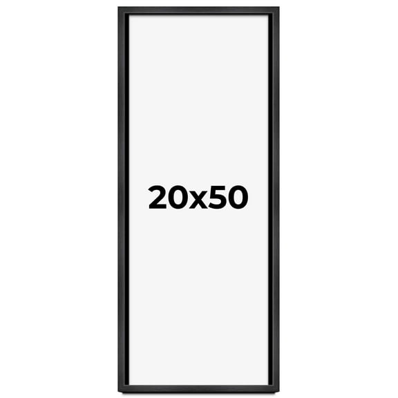 20x50 Shadow Box Frame Grey Charcoal Black | 0.875 Inches Deep | Solid Wood Shadowbox Display Frame