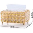 thumbnail image 2 of Caja de pañuelos de cristal - Caja de almacenamiento de servilletas de escritorio para sala de estar, 2 of 7