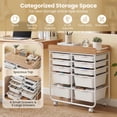 thumbnail image 6 of Costway 10-Drawer Rolling Cart, Art & Craft Storage Cart with Wooden Tabletop&Lockable Wheels Natural + White, 6 of 10
