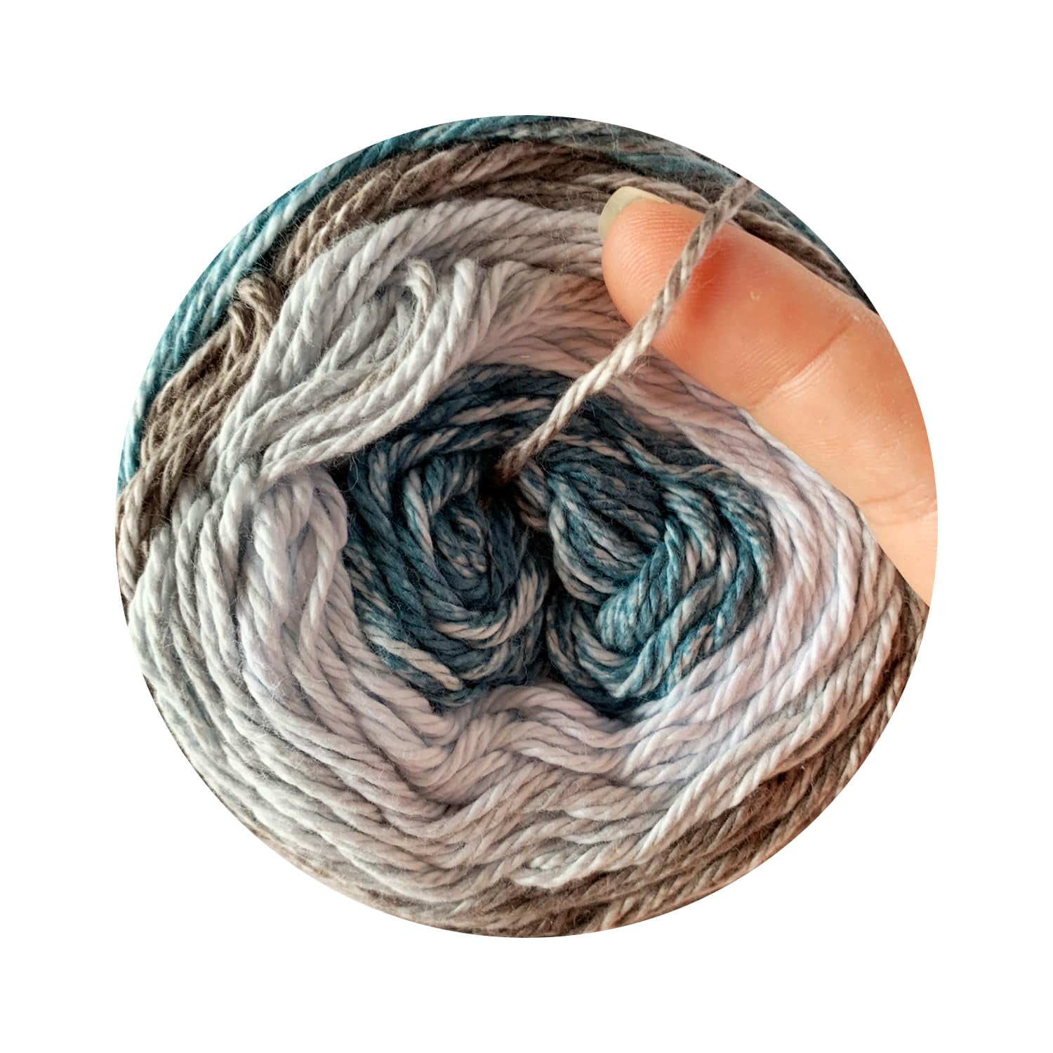 Troyarn Cotton Royal Ombre (1- Skeins Pack) Yarn with Rainbow Colors,Soft Yarn for Crocheting and Knitting%100 Organic Cotton Four Season Yarn 1x100 gr (1x230 yds) (20105)