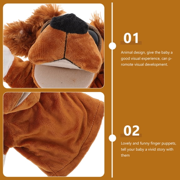 HONMEET Dog Cartoon Hand Puppet Brown Hand Puppet Toy for Develop Vocabulary 1Pack