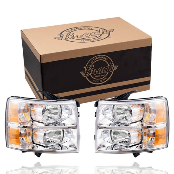 Brock Headlight for 2007-2013 Silverado 1500 Set 22853027 2007-2014 Silverado 2500 HD