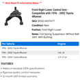 thumbnail image 2 of Front Right Lower Control Arm - Compatible with 1996 - 2002 Toyota 4Runner 1997 1998 1999 2000 2001, 2 of 2