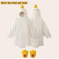 thumbnail image 3 of Goose Blanket Hoodie Onesie, Fleece Oversized Wearable Blanket Hoodie with Sleeves and Goose Feet Slippers, 3 of 7