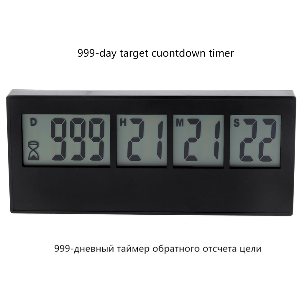 10X Big Digital Countdown Timer Clock - 999 Count Down Clock Timer for  Graduation Lab Kitchen (White) 