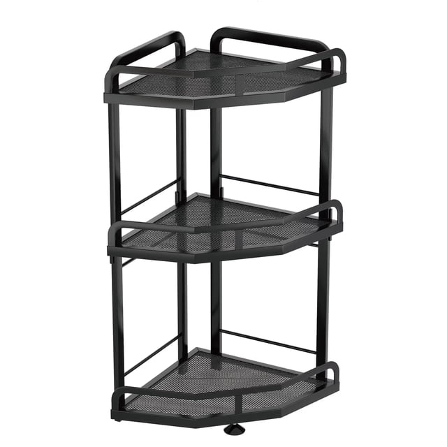 Luckytree Estante de Especias, Organizador de Encimera de Cocina, Estante de Esquina de Especias, Organizador de Encimera, Estante de Almacenamiento Multifuncional 55cm/21.7"H_3 Niveles