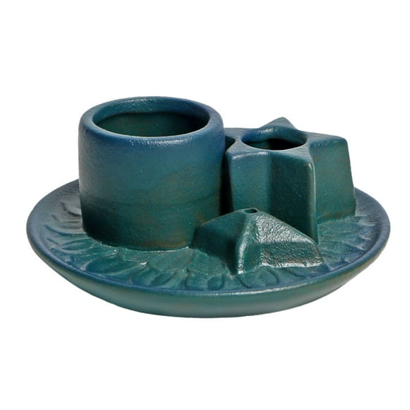 WLOELOEW Blue Ceramic Incense Stick Holder With Star Design For Sage Burning Candle Ash Catcher Yoga Home Office Decor Blue