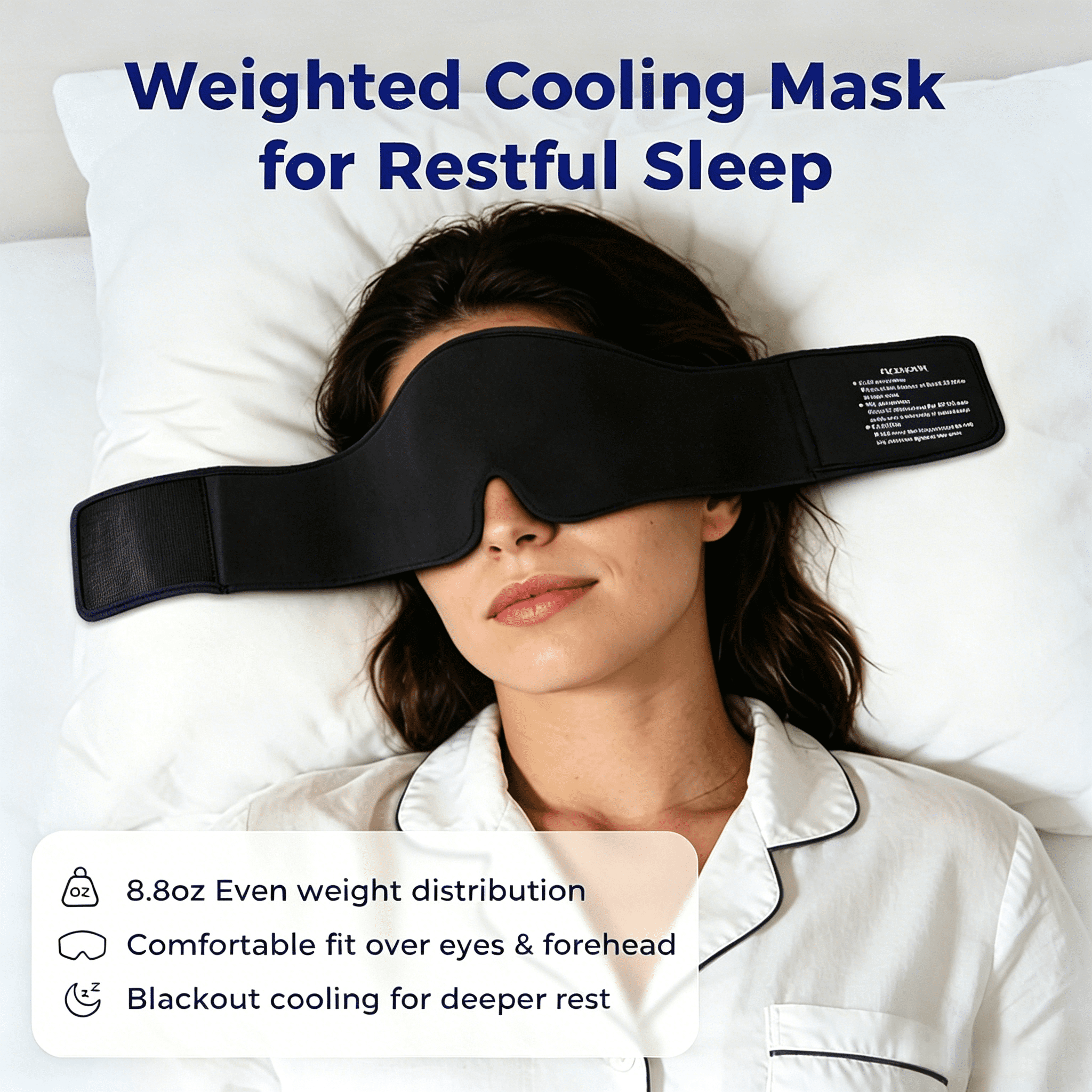 FACEMOON Gel Eye Mask, Reusable & Freezable Eye Compress with Adjustable Strap