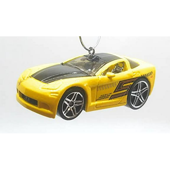 Christmas Ornament for Tooned 2005 Corvette Yellow Black