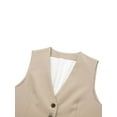 thumbnail image 2 of GXFC Womens Dressy Vests Sleeveless V Neck Button Waistcoat Formal Business Shirt Slim Fit Cropped Blazer Vest for Womens, 2 of 8