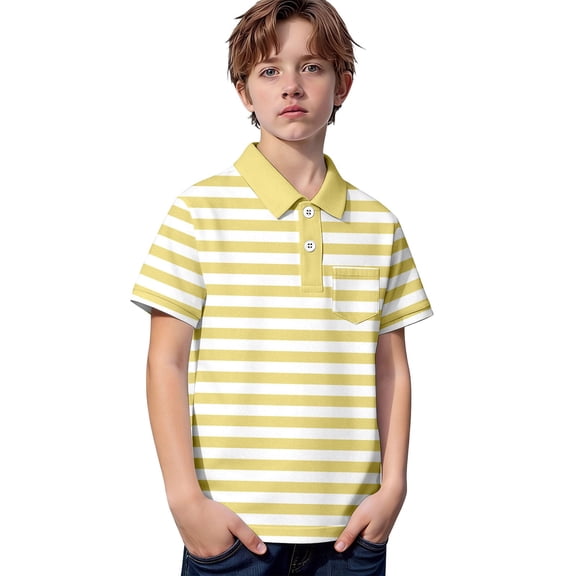 lnmuld Boys Striped Short Sleeve Crewneck Knit Blend Tee Size:13-14 Years