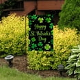 thumbnail image 7 of AZXY Happy St Patricks Day Welcome Shamrocks Garden Flag 12x18 Inch Double Sided, Green Clovers Black Background Outdoor Yard Farmhouse Decoration, 7 of 7