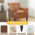 thumbnail image 3 of UIXE PU Leather Accent Chairs Set of 2 Modern Armchair Upholstered Arm Chair for Living Room, Brown, 3 of 7