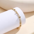 thumbnail image 5 of Flydeer Double Row Stretch Bracelet Gift for Women Stainless Steel Yellow Stackable Gold Jewelry Gift for Women, 5 of 6