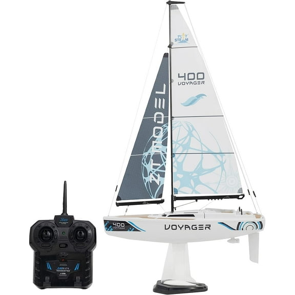 Playsteam Voyager 400 Motor-Power RC Sailboat - 26 in, Blue