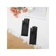 thumbnail image 5 of Guantes de satén de color sólido INSPIRE CHIC de dedo completo, longitud de muñeca, guantes cortos para mujeres, negros, talla única, 5 of 6