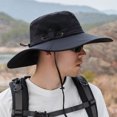 thumbnail image 4 of XIAOCHA Mens Mesh‑Panel Boonie Hat Wide‑Brim Sun Hat Outdoor Fishing Hat,Black, 4 of 4