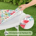 thumbnail image 5 of Pioneer Flower Floral Print Pattern Round Fitted Tablecloth with Elastic Edge,Dining Table Cover Waterproof,Outdoor Round Tablecloth for Camping,Dining,Indoor and Outdoor, 5 of 7
