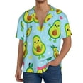 thumbnail image 3 of KLL Cartoon Avocado Print Men's Shirt Short Sleeve Button Down Summer Cuba Beach Shirts- 4X-Large, 3 of 7