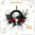 thumbnail image 6 of 18" Halloween Wreaths for Front Door, Large Outdoor Halloween Door Wreath, Decorations for Halloween Spooky Party Decor, Retro Halloween Wreath for Outdoor Window Outside Window Spooky Party Decor, 6 of 9