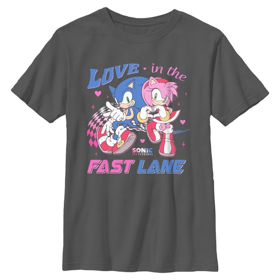 Boy's Sonic the Hedgehog Pink And Blue In The Fast Lane Graphic T-Shirt