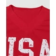 thumbnail image 5 of USA and American Flag Graphic Sweatshirts for Women 4th of July V-Neck Off Shoulder Sweatshirt Oversized Pullover Tops Shermie, 5 of 6