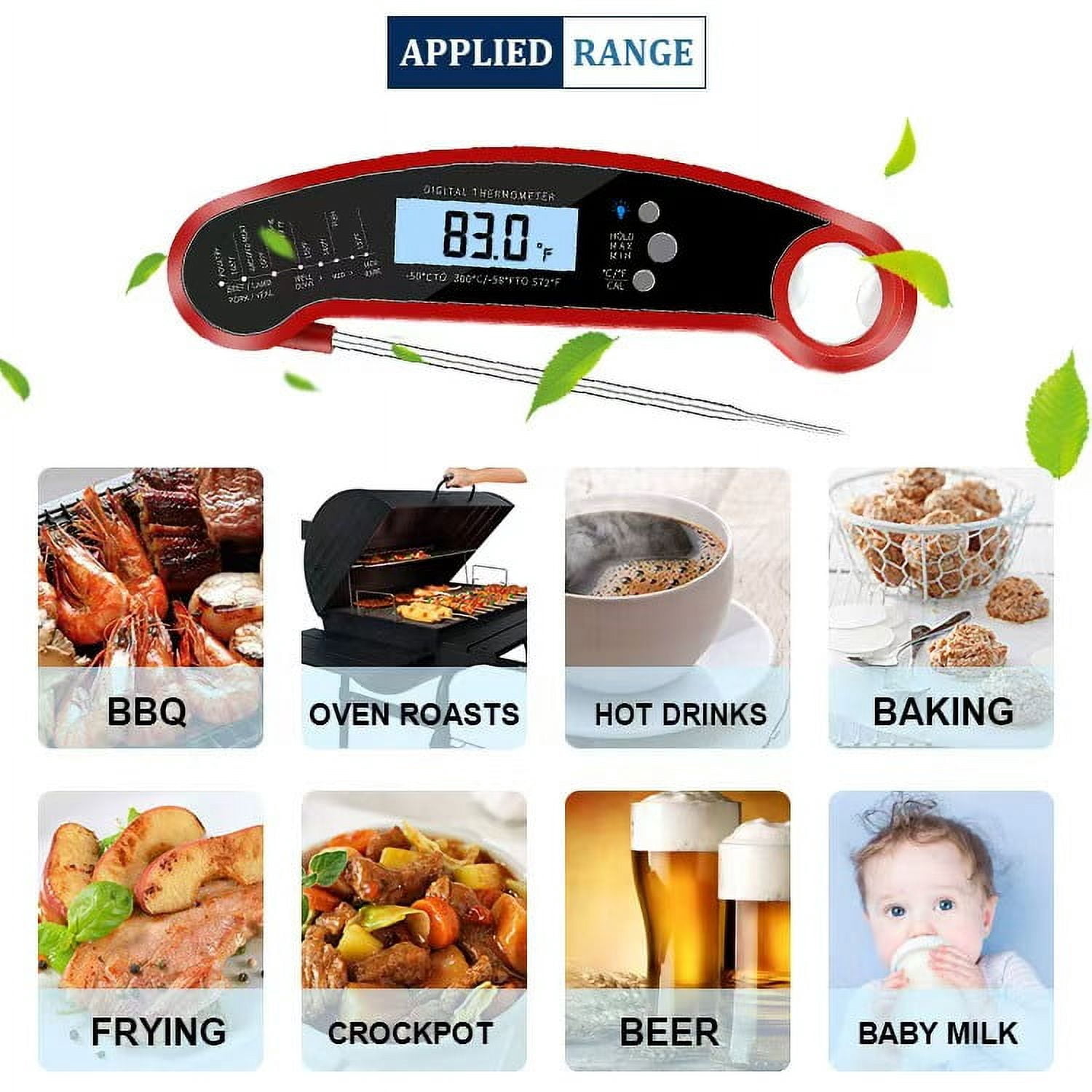 Digital Folding Food High Precision Kitchen Grill Probe Electronic Water Temperature Thermometer Meat Thermometer