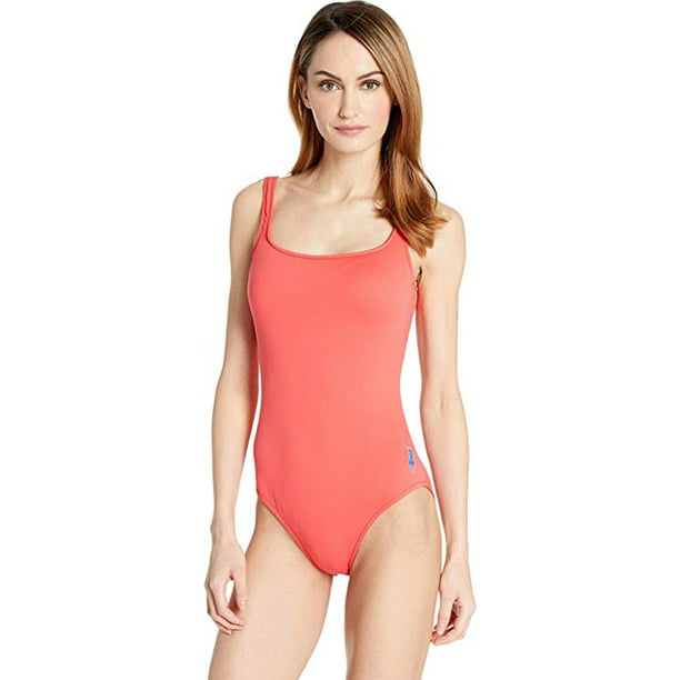Polo Ralph Lauren Women's Modern Solid Martinique One-Piece, Guava, X-Large  