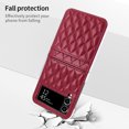 thumbnail image 2 of ELEHOLD for Samsung Galaxy Z Flip 4 Case, Luxury Soft PU Leather Credit Card Holder Hinge Protection Women Girls Shockproof Protective Case with Strap,Red, 2 of 5