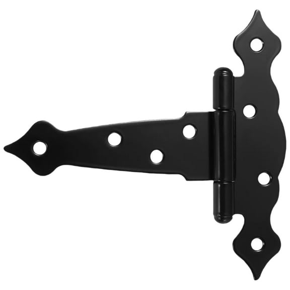 VERDANVERSE Black Exterior Door Hinges Iron T Shape Doors Heavy Duty 1Pcs