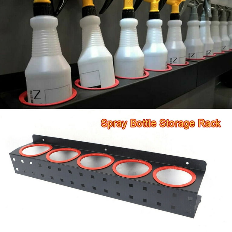 Qulable Spray Bottle Storage Rack, Wall-Mounted Car Care Multifunctional Spray Bottle Holder, Hanger for Spray Bottles, Abrasives, Wax Cans, Size