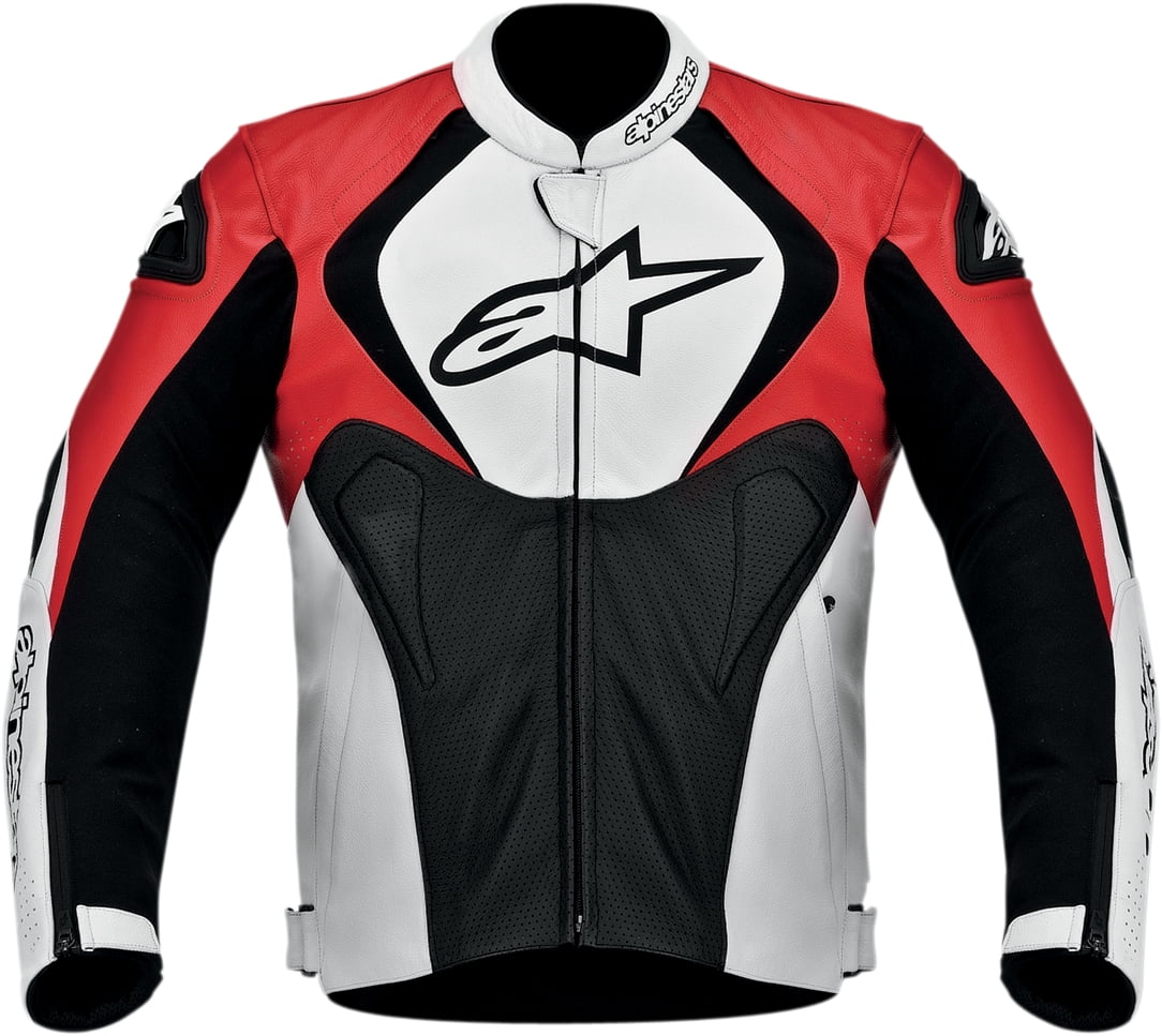 Alpinestars Jaws Perforated Leather Jacket Black/White/Red