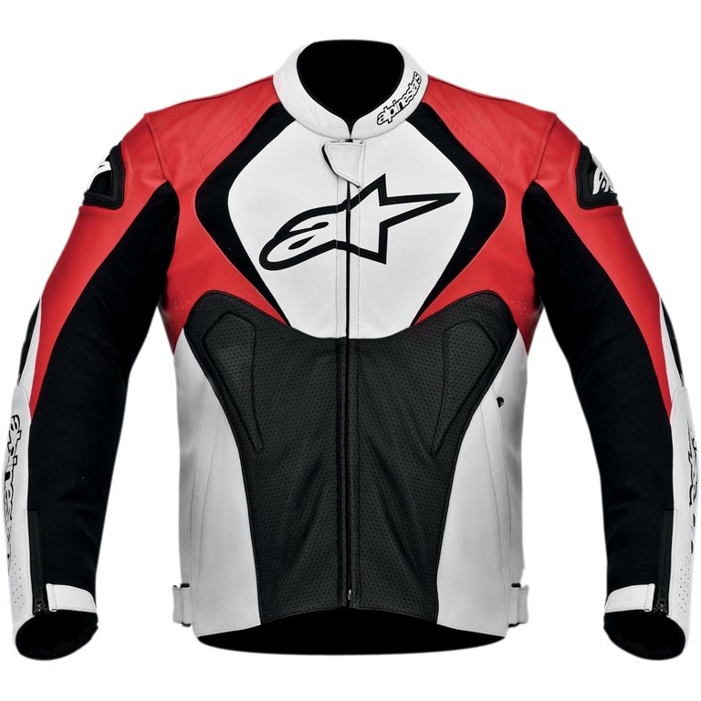 Alpinestars Jaws Perforated Leather Jacket Black/White/Red