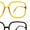 [2-Pack] Black and Yellow, variant on Womens 90s Oversize Rectangular Butterfly Clear Lens Eyeglasses Beige Gold