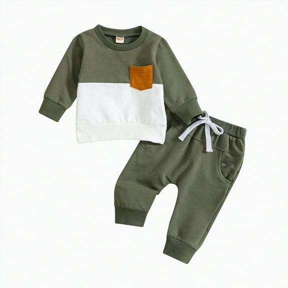 HCNTES Toddler Baby Boy Clothes Set Fall Winter Sweat Suit Outfit Cute Sweatshirt & Long Pant Sets baby boy clothes 12 18 months(AG,6-12 Months)