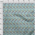 thumbnail image 2 of oneOone Cotton Poplin Fabric Leaves & Floral Block Printed Fabric 1 Yard 42 Inch Wide, 2 of 4