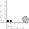 thumbnail image 4 of Gem Stone King 925 Sterling Silver Blue Created Sapphire Dangling Earrings for Women (5.00 Cttw, Cushion Cut 8MM), 4 of 5
