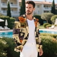 thumbnail image 5 of Uourmeti Polyester Men's Blazer with Halloween Patchwork, Slim Fit Casual Sport Coats for Formal Events and Halloween Parties, Halloween Patchwork, 5 of 9