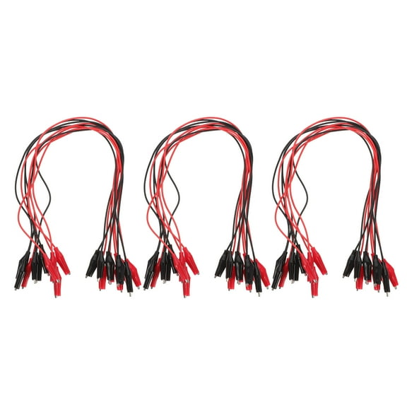 FONDOTIN 30pcs Plastic Electrical Alligator Clips Wires for Remote Spaces and Teaching Equipment