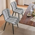 thumbnail image 4 of YOUNIKE Dining Chair 1 PCS Washable PU Fuax Leather Upholstered Accent Side Chair, Gray, 4 of 7
