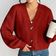 thumbnail image 4 of Lindreshi Cardigan Sweaters for Women Women's Fashion Long Sleeve Button Solid Outing Causal Coat Cardigan, 4 of 6